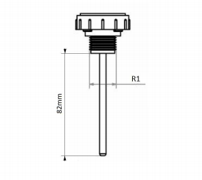 Vuldop met peilstok voor tank 3/8