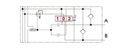 Proportioneel 4/3 stuursectie drukgecompenseerd incl. nazuigventiel/shock valve kleppen