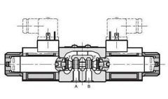 NG6 12 VDC Cetop Elektrisch 4/3 stuurventiel, ABT Verbonden P Gesloten 350 bar