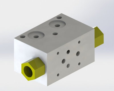 A05 tussenblok voor powerpack NG6 ventiel met gestuurde terugslagklep
