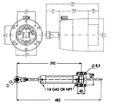 Hydraulische stuurset 50kgm voor motorboot