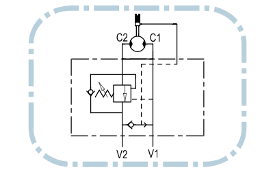 Enkelwerkende balanceerklep flensbaar hydromotor VBCDF 1/2