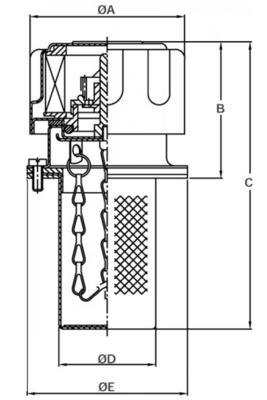 Tankvuldop type TA-F, 58 mm