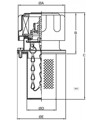 Tankvuldop type TA-F, 50 mm, 0,7 bar