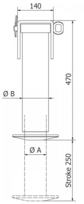 Steunpoot cilinder cpl. 85-250