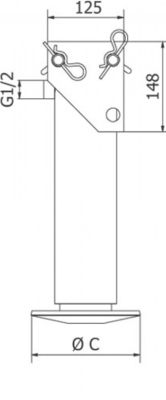 Steunpoot cilinder cpl. 85-250