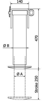Steunpoot cilinder cpl. 65-250