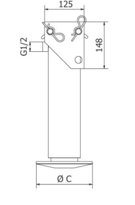 Steunpoot cilinder cpl. 65-250