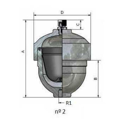 Membraan accumulator M18x1,5 aansluiting 2,3l