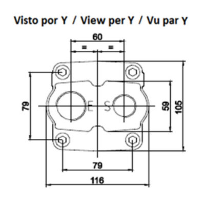 PTO Plunjerpomp links 45cc, 35 mm spline as