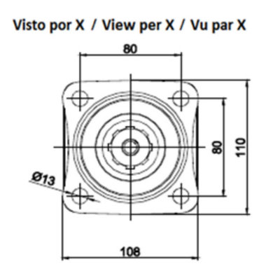 PTO Plunjerpomp links 45cc, 35 mm spline as