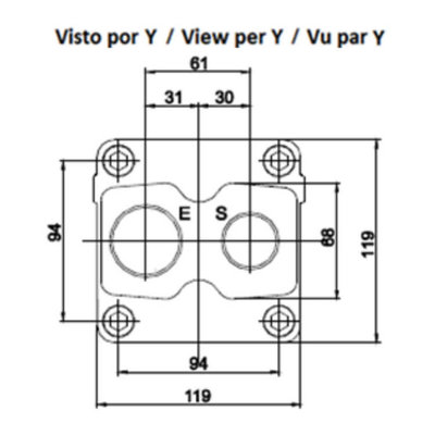 PTO Plunjerpomp rechts 81cc, 35 mm spline as