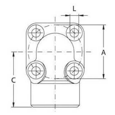Pompflens haaks, 4 gaats 3/4'' BSP (40mm)