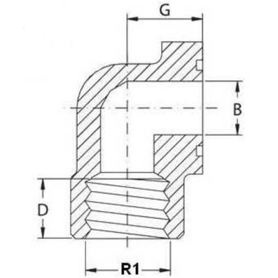 Pompflens haaks, 4 gaats 1/2'' BSP (40mm)