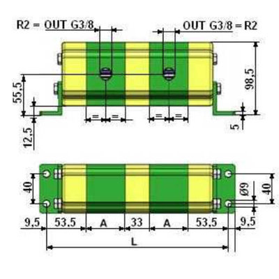 Verdeelmotor, 2 voudig, 6,5-30 l/min