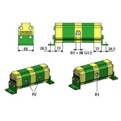 Verdeelmotor, 2 voudig, 6,5-30 l/min