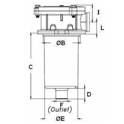 Hydrauliektank retourfilter 1'' BSP, 25μ, 100 L/min