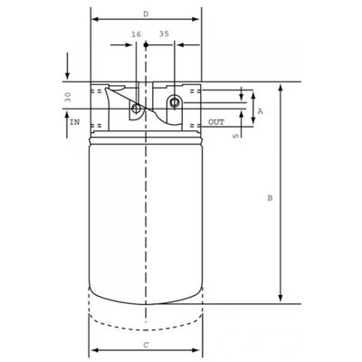 Hydrauliek retourfilter 3/4'' BSP 25µm, 58 L/min