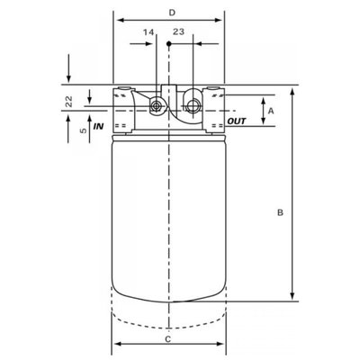 Hydrauliek retourfilter 3/4'' BSP 25µm, 58 L/min