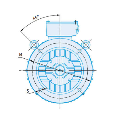 IE2 Elektromotor 18,5 kW, 230/400 Volt Voetflensbevestiging B3-B5, 1000 RPM