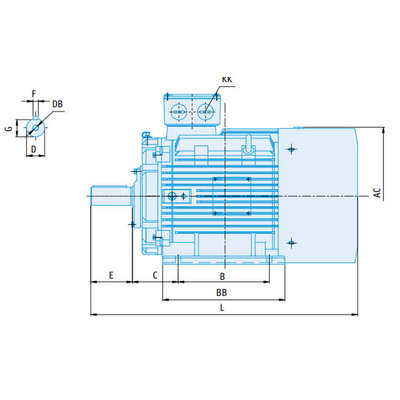 IE2 Elektromotor 55 kW, 230/400 Volt Voetflensbevestiging B3-B5, 1000 RPM