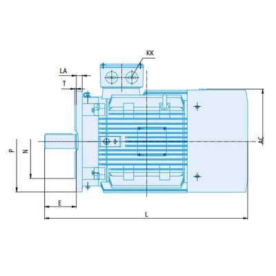 IE2 Elektromotor 55 kW, 230/400 Volt Voetflensbevestiging B3-B5, 1000 RPM
