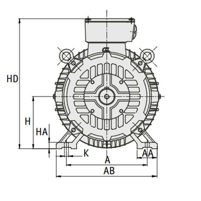 IE3 Elektromotor 37 kW, 230/400 Volt Voetflensbevestiging B3-B5, 1000 RPM