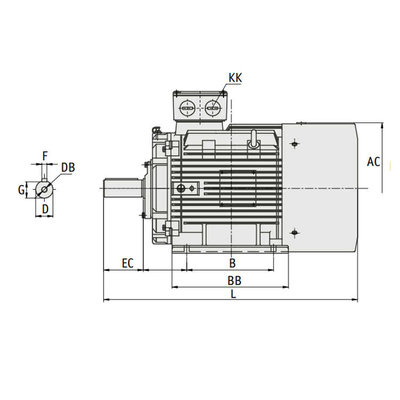 IE3 Elektromotor 55 kW, 230/400 Volt Voetflensbevestiging B3-B5, 3000 RPM