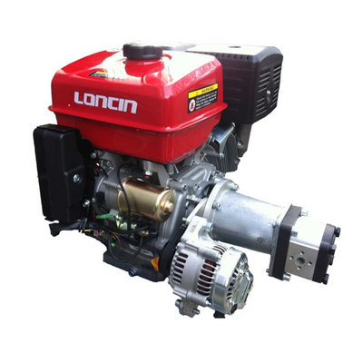 PTM390PRO benzinemotor (e-start) met voor gemonteerde tandwielpomp pompgroep 2 en 40A dynamo