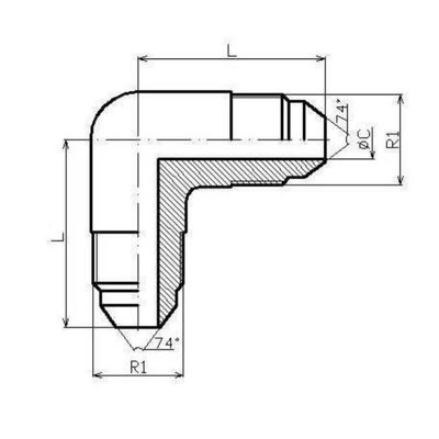 Kniekoppeling 90º JIC 1