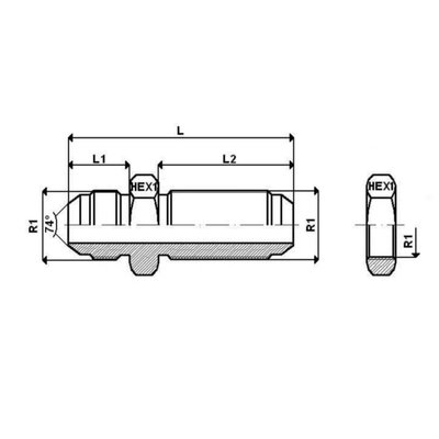 Schotkoppeling JIC 3/4
