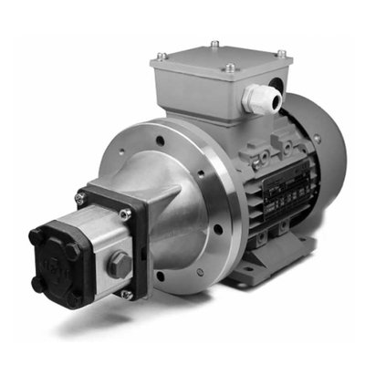 11 kW, 230/400V, elektromotor met voor gemonteerde tandwielpomp, pompgroep 2