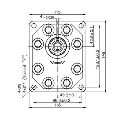 Hydrauliek tandwielmotor 30MR serie 25cc