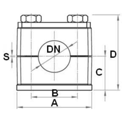 Versterkte buisklem enkel compleet 8 mm