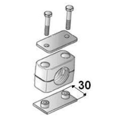 Versterkte buisklem enkel compleet 22 mm