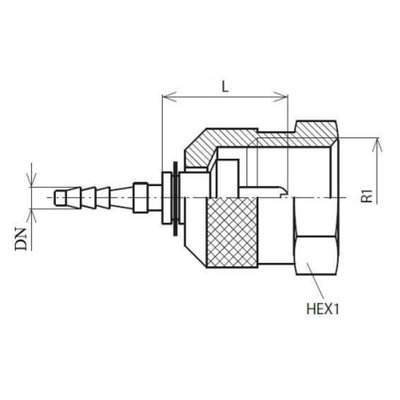Minimess koppeling female (M16x2)