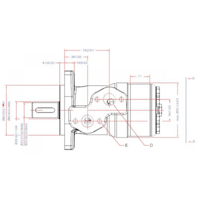 Danfoss OMP 100 cc hydraulische motor 25 mm as