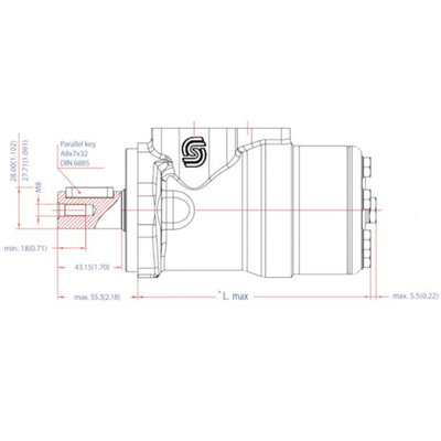 Danfoss OMP 125 cc hydraulische motor 25 mm as