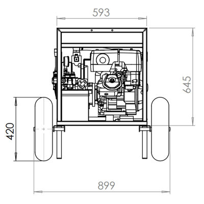 Hydraulisch aggregaat / powerpack met Honda GX390 benzinemotor