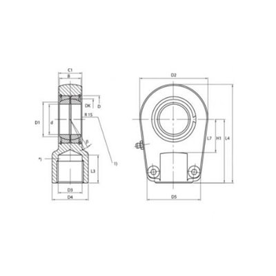 Gelenkoog met binnendiameter 30 mm voor cilinder