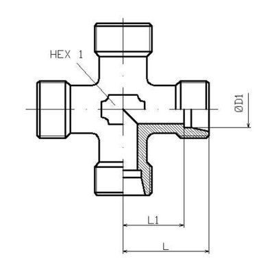 Kruiskoppeling 10L (M16x1,5)
