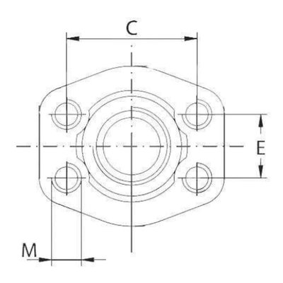 SAE schroefdraad tegenflens (female) 2 BSP, 2 inch, 6000 PSI