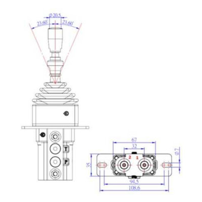Hydraulische joystick met vergrendeling 5-20 L/min