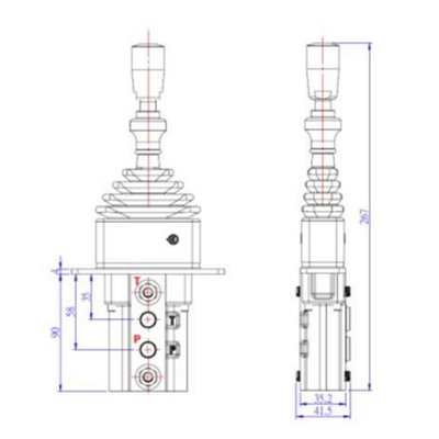 Hydraulische joystick met vergrendeling 5-20 L/min