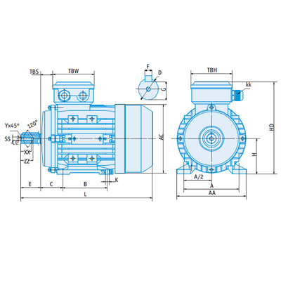 IE1 Elektromotor 0,25 kW, 230/400 Volt 3000 RPM