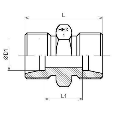 Rechte koppeling 14S (M22x1,5)