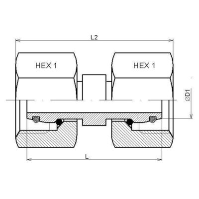Dubbele moer 28L (M36x2)