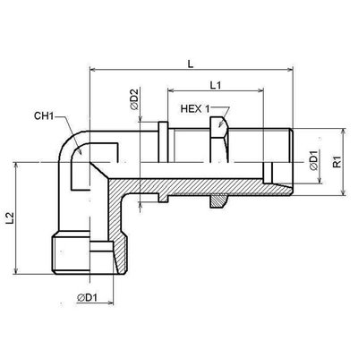 Schotkoppeling haaks 90° 16S (M24x1,5)