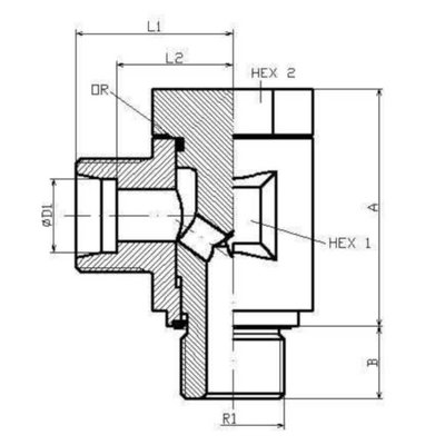 Banjo verloopkoppeling 1/4 BSP - 8L (M14x1,5)