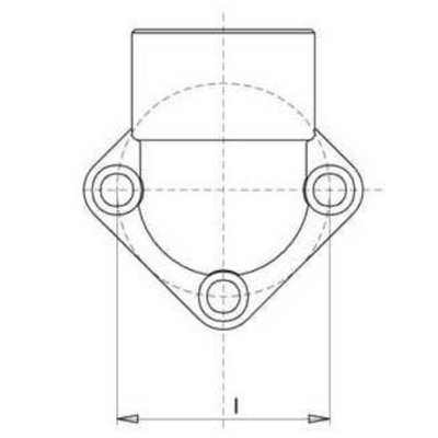 Pompflens haaks, 3 gaats 3/4'' BSP (40mm, gr. 2)